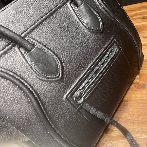 Celine Medium Phantom Luggage Tote in black supple calfskin leather - Picture 6 of 7